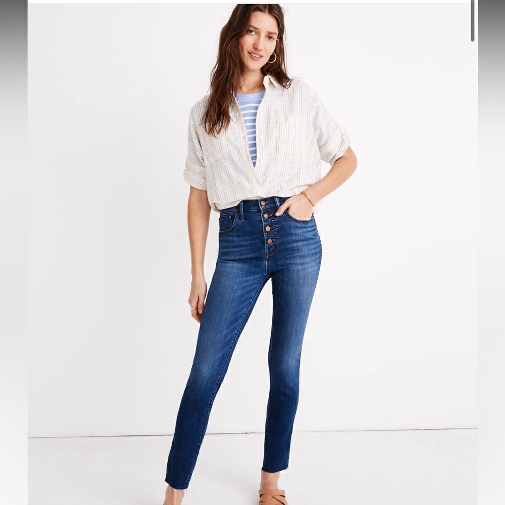 Madewell 10" High-Rise Skinny Crop Jeans: Button-Front TENCEL™ Denim Edition